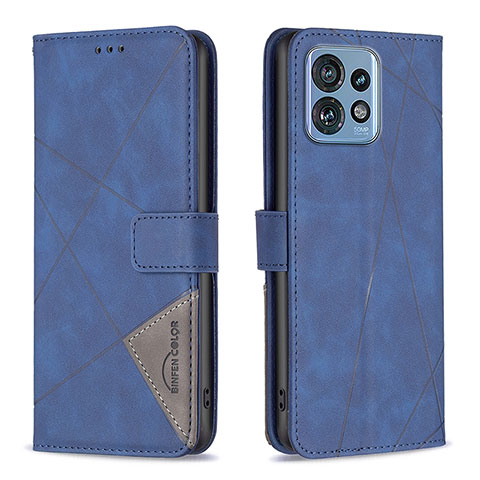 Custodia Portafoglio In Pelle Cover con Supporto B08F per Motorola Moto Edge 40 Pro 5G Blu