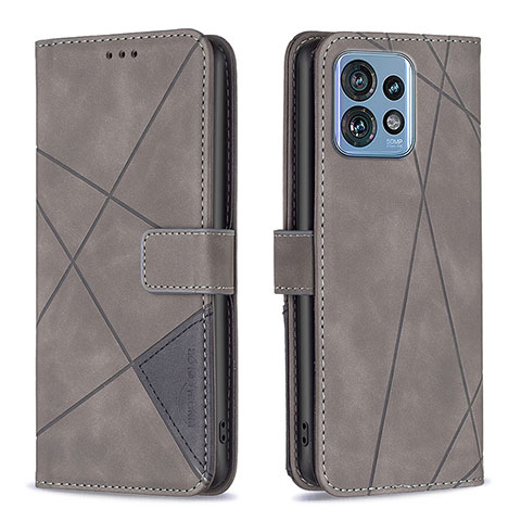 Custodia Portafoglio In Pelle Cover con Supporto B08F per Motorola Moto Edge 40 Pro 5G Grigio