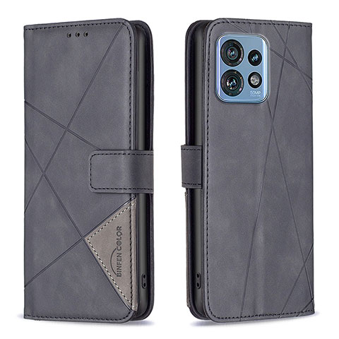 Custodia Portafoglio In Pelle Cover con Supporto B08F per Motorola Moto Edge 40 Pro 5G Nero