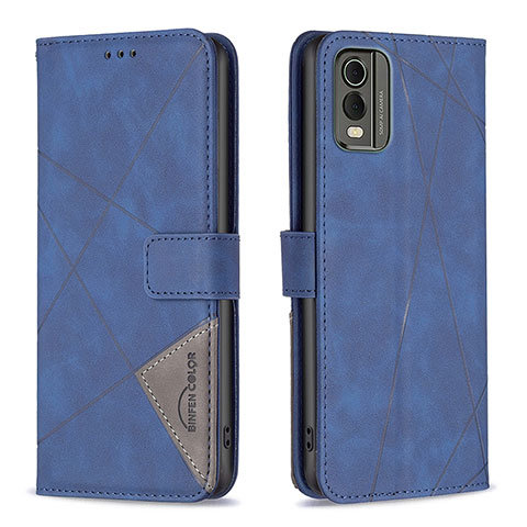 Custodia Portafoglio In Pelle Cover con Supporto B08F per Nokia C32 Blu