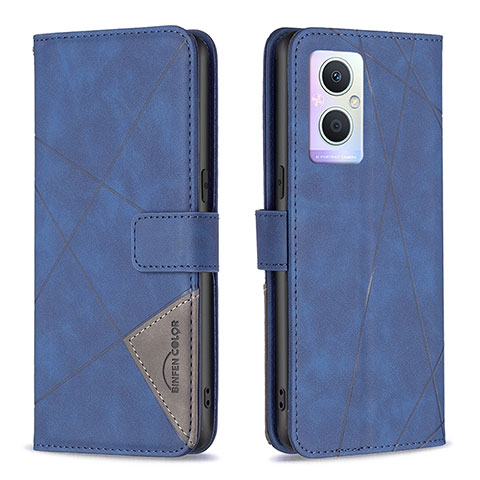 Custodia Portafoglio In Pelle Cover con Supporto B08F per OnePlus Nord N20 5G Blu