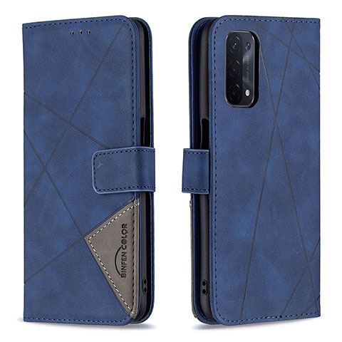 Custodia Portafoglio In Pelle Cover con Supporto B08F per OnePlus Nord N200 5G Blu