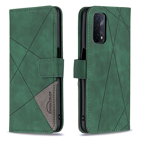 Custodia Portafoglio In Pelle Cover con Supporto B08F per OnePlus Nord N200 5G Verde