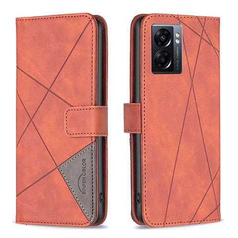 Custodia Portafoglio In Pelle Cover con Supporto B08F per OnePlus Nord N300 5G Arancione