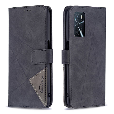 Custodia Portafoglio In Pelle Cover con Supporto B08F per Oppo A16s Nero