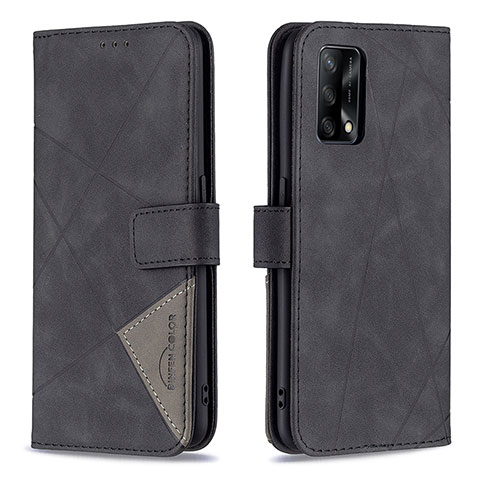 Custodia Portafoglio In Pelle Cover con Supporto B08F per Oppo F19s Nero