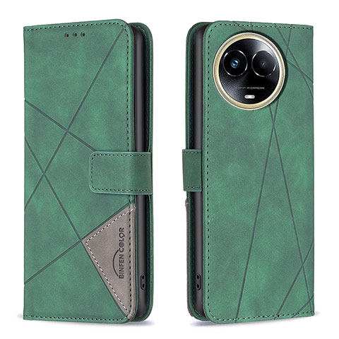 Custodia Portafoglio In Pelle Cover con Supporto B08F per Realme V50s 5G Verde