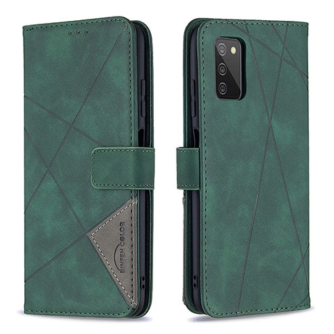 Custodia Portafoglio In Pelle Cover con Supporto B08F per Samsung Galaxy A03s Verde