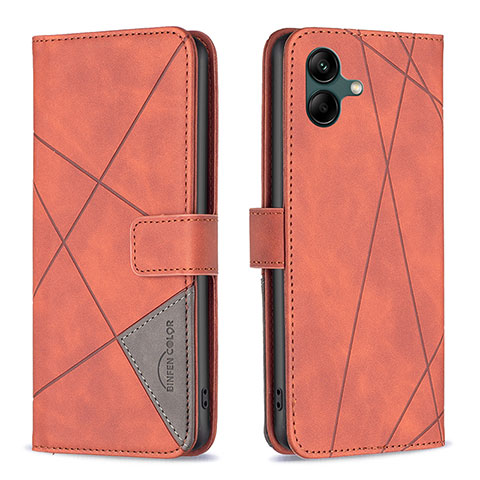 Custodia Portafoglio In Pelle Cover con Supporto B08F per Samsung Galaxy A04E Arancione