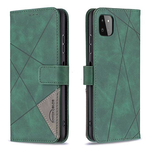 Custodia Portafoglio In Pelle Cover con Supporto B08F per Samsung Galaxy A22 5G Verde