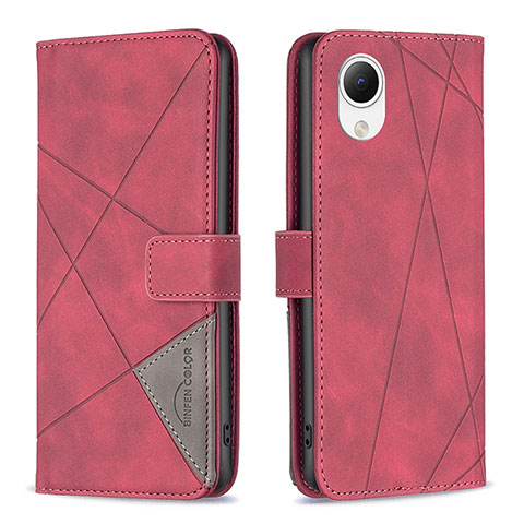 Custodia Portafoglio In Pelle Cover con Supporto B08F per Samsung Galaxy A23 5G SC-56C Rosso