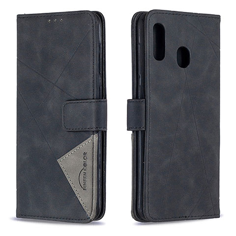 Custodia Portafoglio In Pelle Cover con Supporto B08F per Samsung Galaxy A30 Nero