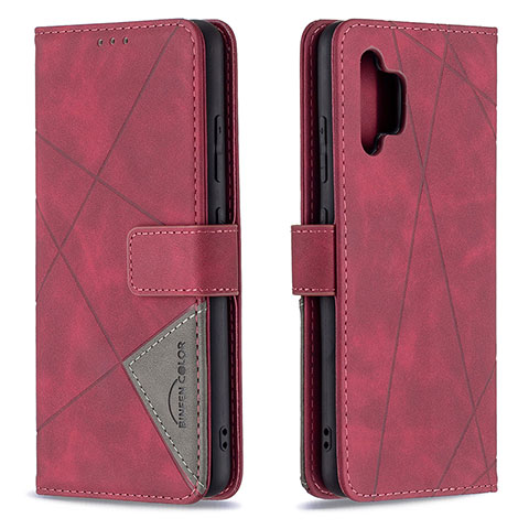 Custodia Portafoglio In Pelle Cover con Supporto B08F per Samsung Galaxy A32 4G Rosso