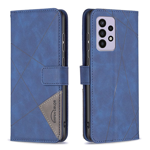 Custodia Portafoglio In Pelle Cover con Supporto B08F per Samsung Galaxy A33 5G Blu