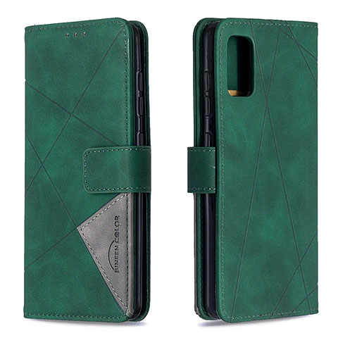 Custodia Portafoglio In Pelle Cover con Supporto B08F per Samsung Galaxy A41 Verde