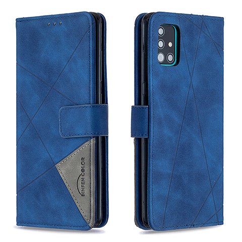 Custodia Portafoglio In Pelle Cover con Supporto B08F per Samsung Galaxy A51 5G Blu