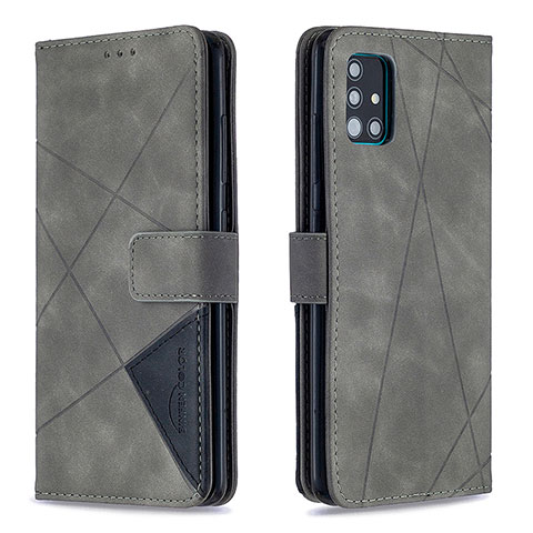 Custodia Portafoglio In Pelle Cover con Supporto B08F per Samsung Galaxy A51 5G Grigio