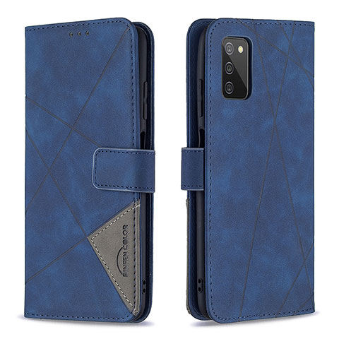 Custodia Portafoglio In Pelle Cover con Supporto B08F per Samsung Galaxy F02S SM-E025F Blu