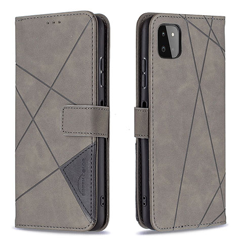 Custodia Portafoglio In Pelle Cover con Supporto B08F per Samsung Galaxy F42 5G Grigio