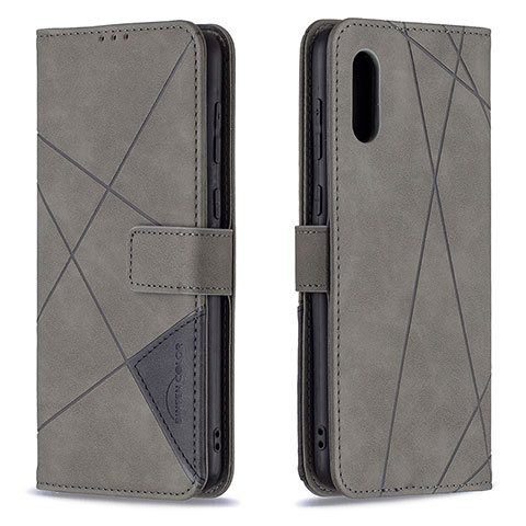 Custodia Portafoglio In Pelle Cover con Supporto B08F per Samsung Galaxy M02 Grigio