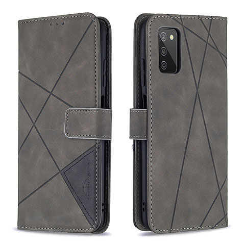 Custodia Portafoglio In Pelle Cover con Supporto B08F per Samsung Galaxy M02s Grigio