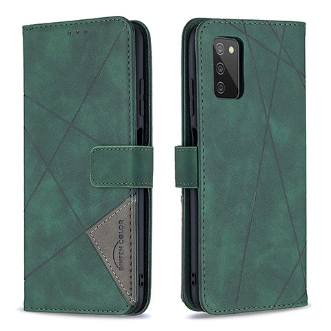 Custodia Portafoglio In Pelle Cover con Supporto B08F per Samsung Galaxy M02s Verde