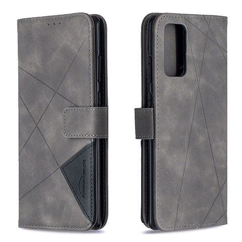 Custodia Portafoglio In Pelle Cover con Supporto B08F per Samsung Galaxy Note 20 5G Grigio