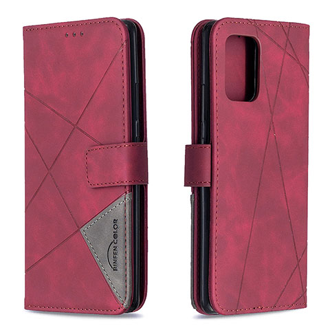 Custodia Portafoglio In Pelle Cover con Supporto B08F per Samsung Galaxy S10 Lite Rosso