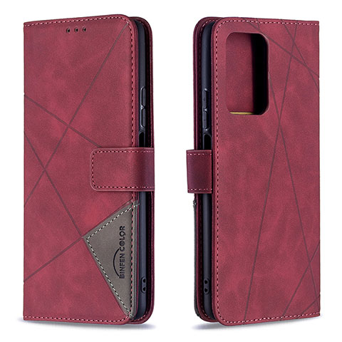 Custodia Portafoglio In Pelle Cover con Supporto B08F per Xiaomi Mi 11T 5G Rosso