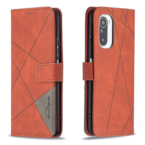 Custodia Portafoglio In Pelle Cover con Supporto B08F per Xiaomi Mi 11X 5G Arancione