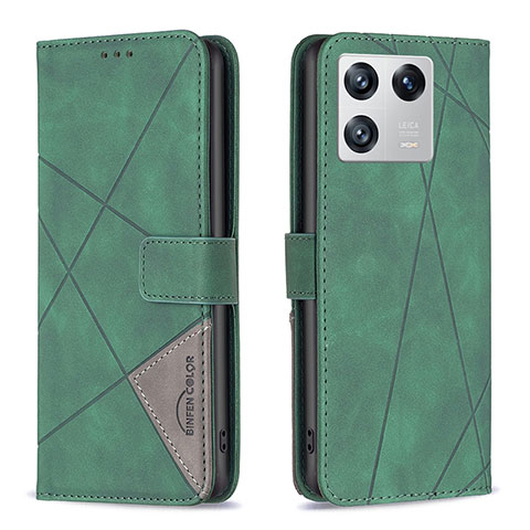 Custodia Portafoglio In Pelle Cover con Supporto B08F per Xiaomi Mi 13 Pro 5G Verde