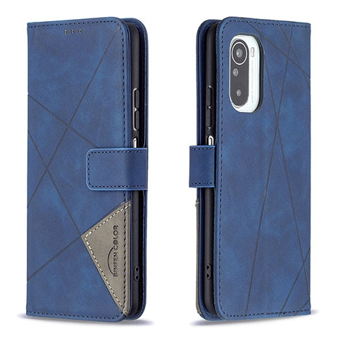 Custodia Portafoglio In Pelle Cover con Supporto B08F per Xiaomi Redmi K40 5G Blu