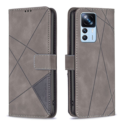 Custodia Portafoglio In Pelle Cover con Supporto B08F per Xiaomi Redmi K50 Ultra 5G Grigio