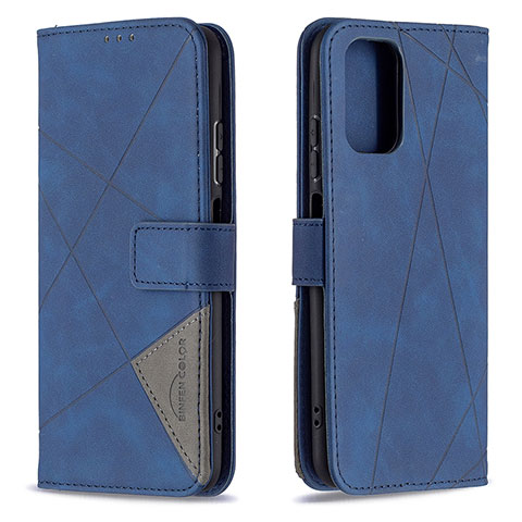 Custodia Portafoglio In Pelle Cover con Supporto B08F per Xiaomi Redmi Note 10 4G Blu