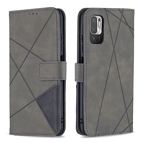 Custodia Portafoglio In Pelle Cover con Supporto B08F per Xiaomi Redmi Note 10 5G Grigio