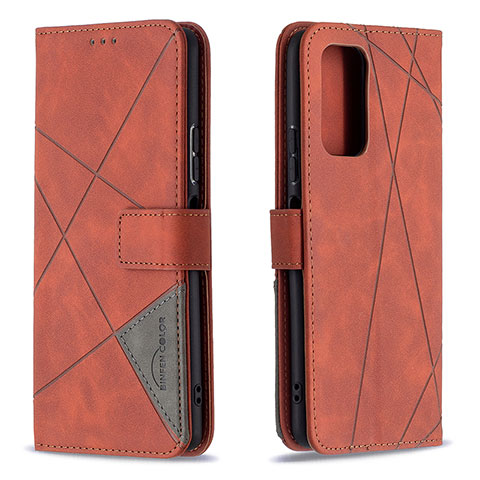 Custodia Portafoglio In Pelle Cover con Supporto B08F per Xiaomi Redmi Note 10 Pro Max Arancione