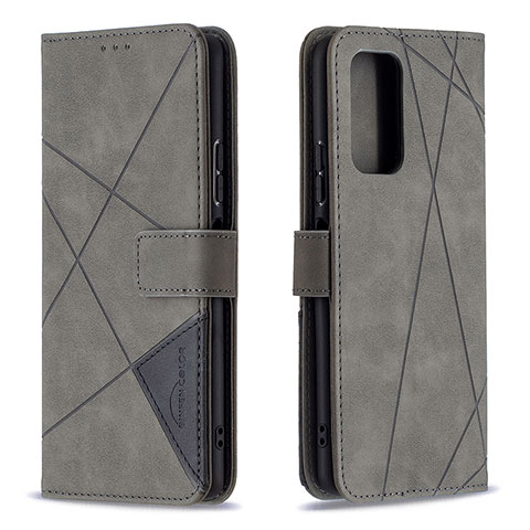 Custodia Portafoglio In Pelle Cover con Supporto B08F per Xiaomi Redmi Note 10 Pro Max Grigio