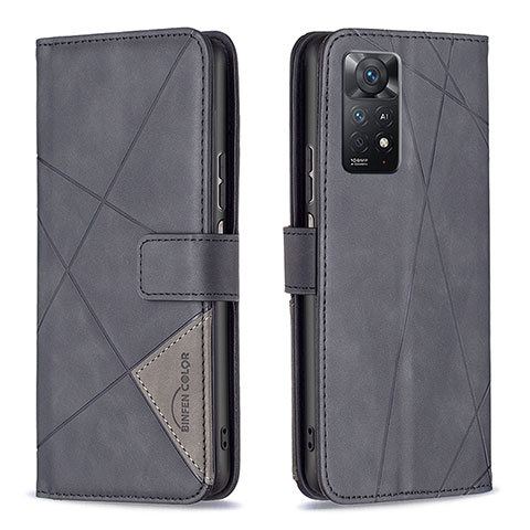 Custodia Portafoglio In Pelle Cover con Supporto B08F per Xiaomi Redmi Note 12 Pro 4G Nero