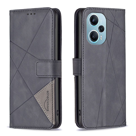 Custodia Portafoglio In Pelle Cover con Supporto B08F per Xiaomi Redmi Note 12 Turbo 5G Nero