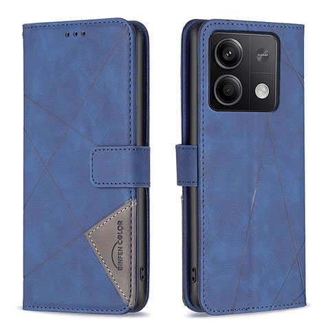 Custodia Portafoglio In Pelle Cover con Supporto B08F per Xiaomi Redmi Note 13 5G Blu