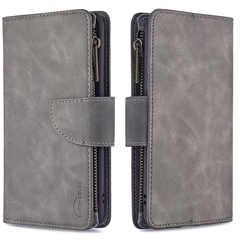 Custodia Portafoglio In Pelle Cover con Supporto B09F per Samsung Galaxy Note 20 5G Grigio