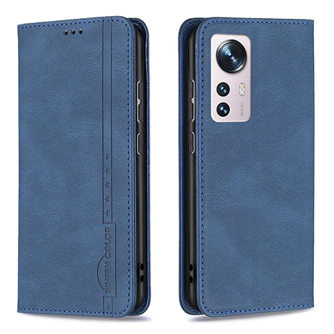 Custodia Portafoglio In Pelle Cover con Supporto B09F per Xiaomi Mi 12X 5G Blu