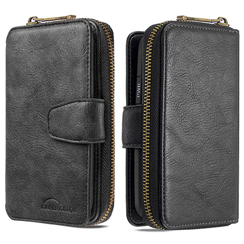 Custodia Portafoglio In Pelle Cover con Supporto B10F per Samsung Galaxy Note 10 Lite Nero