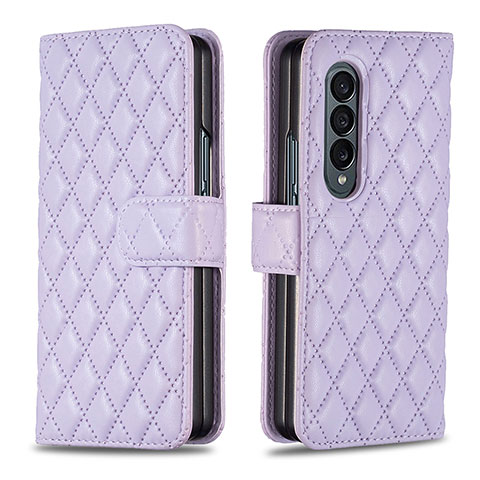 Custodia Portafoglio In Pelle Cover con Supporto B10F per Samsung Galaxy Z Fold3 5G Viola