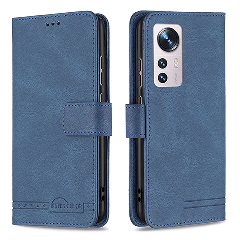 Custodia Portafoglio In Pelle Cover con Supporto B10F per Xiaomi Mi 12X 5G Blu