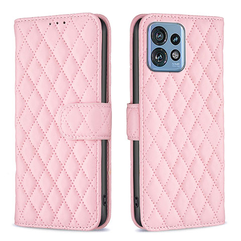 Custodia Portafoglio In Pelle Cover con Supporto B11F per Motorola Moto Edge Plus (2023) 5G Oro Rosa