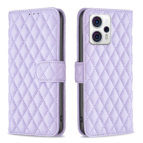 Custodia Portafoglio In Pelle Cover con Supporto B11F per Motorola Moto G23 Viola