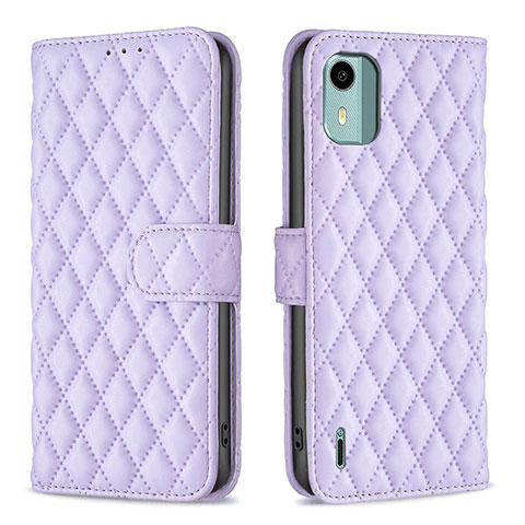 Custodia Portafoglio In Pelle Cover con Supporto B11F per Nokia C12 Pro Viola