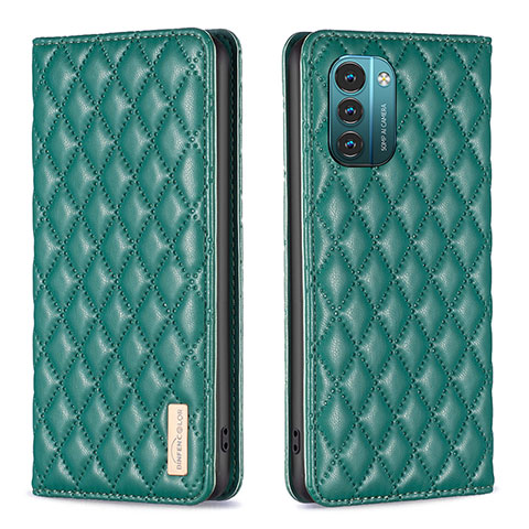 Custodia Portafoglio In Pelle Cover con Supporto B11F per Nokia G11 Verde