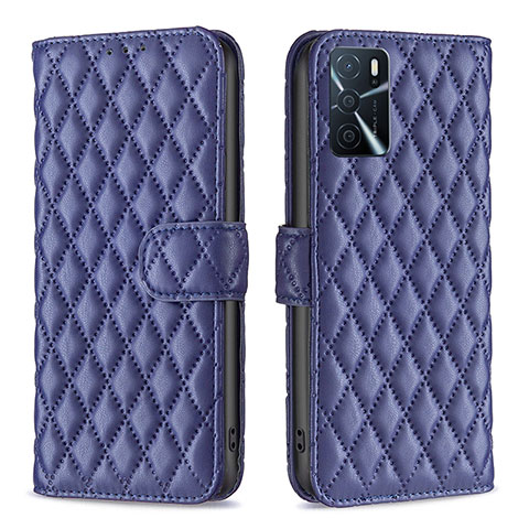 Custodia Portafoglio In Pelle Cover con Supporto B11F per Oppo A16 Blu